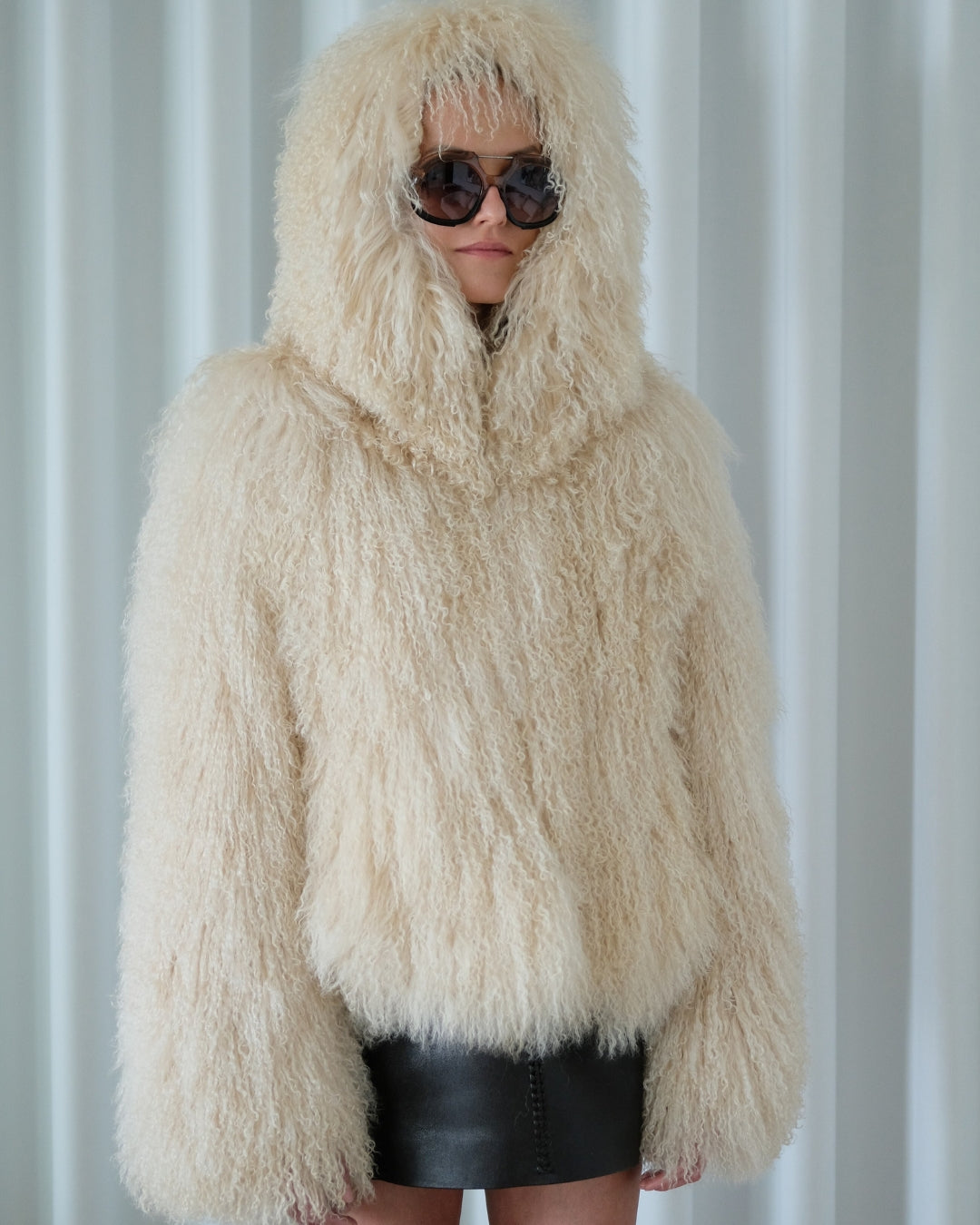 Hooded Beige Coat