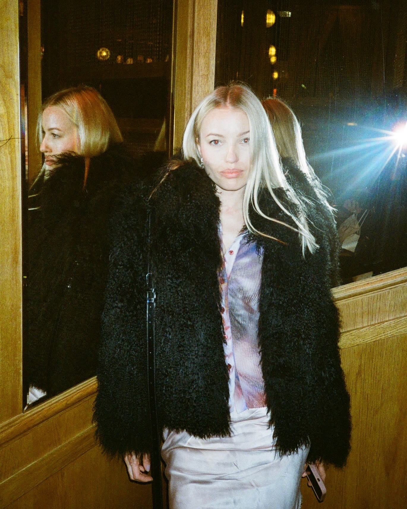 High Collar Black Coat