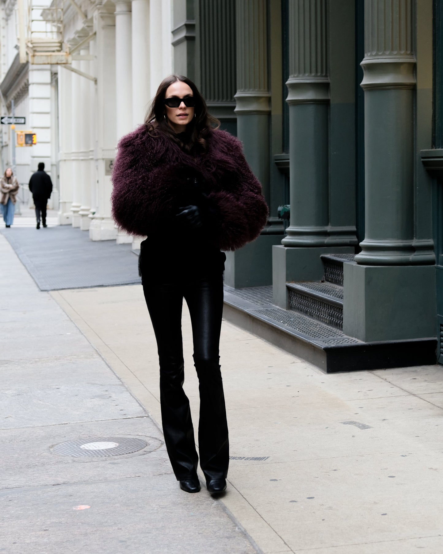 Cropped Plum Coat