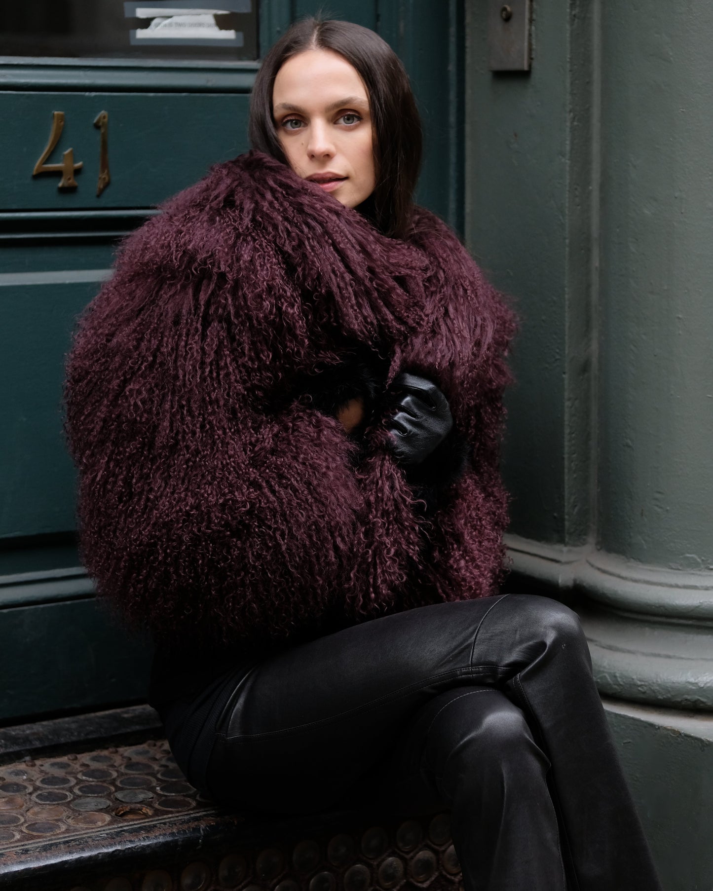 Cropped Plum Coat