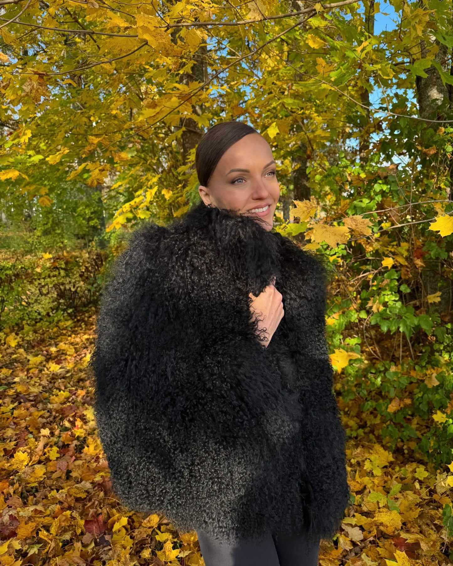 High Collar Black Coat