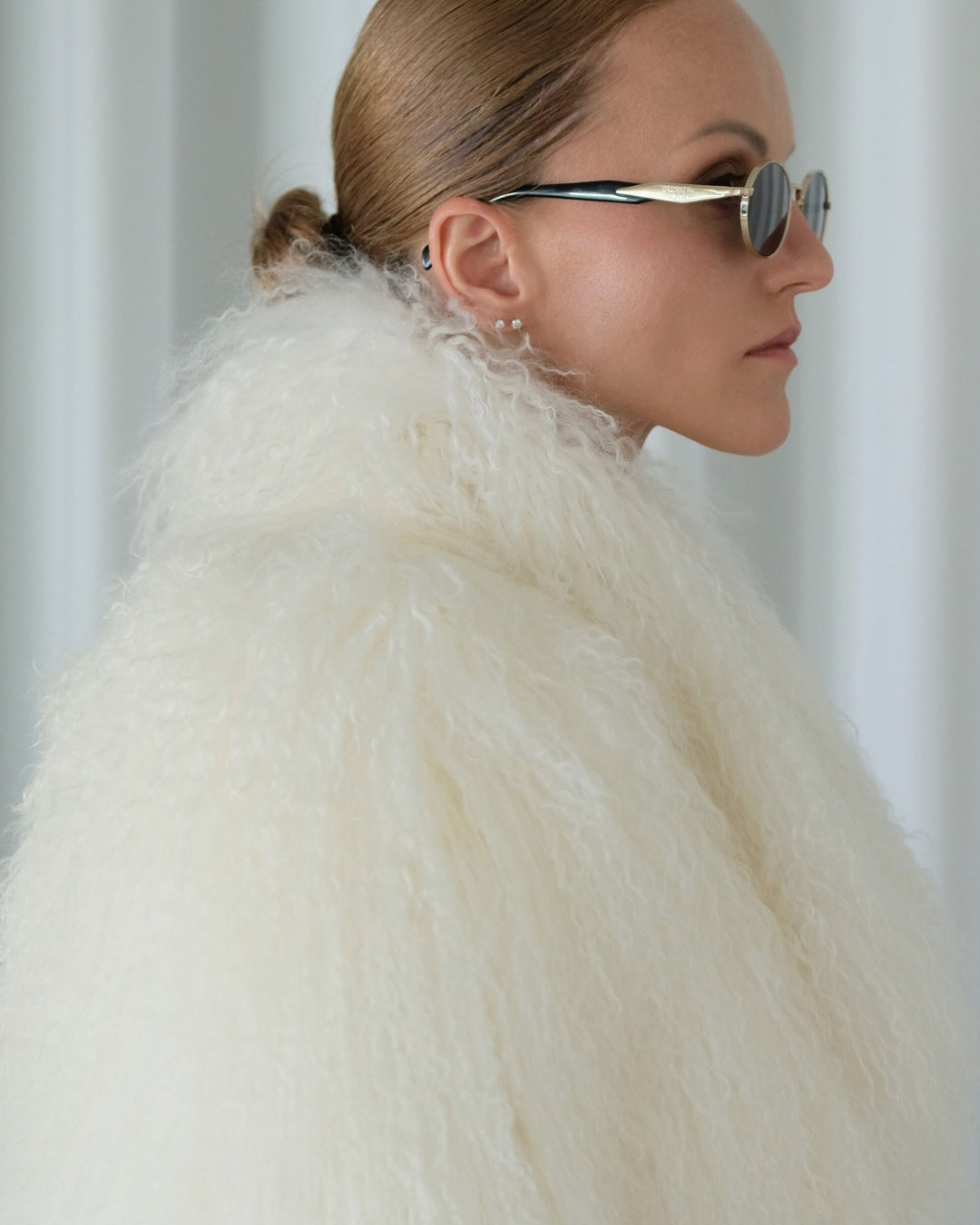 Cropped Off White Coat