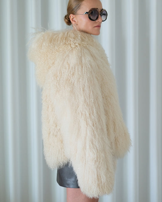 Hooded Beige Coat
