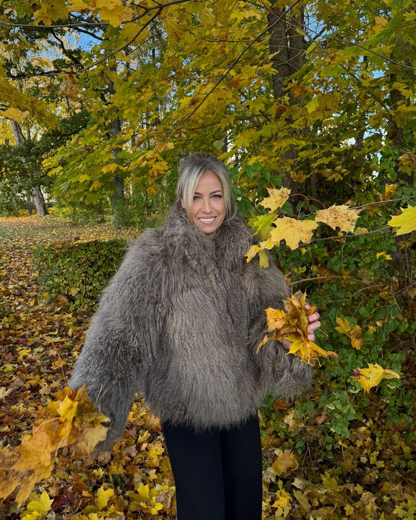 High Collar Taupe Coat