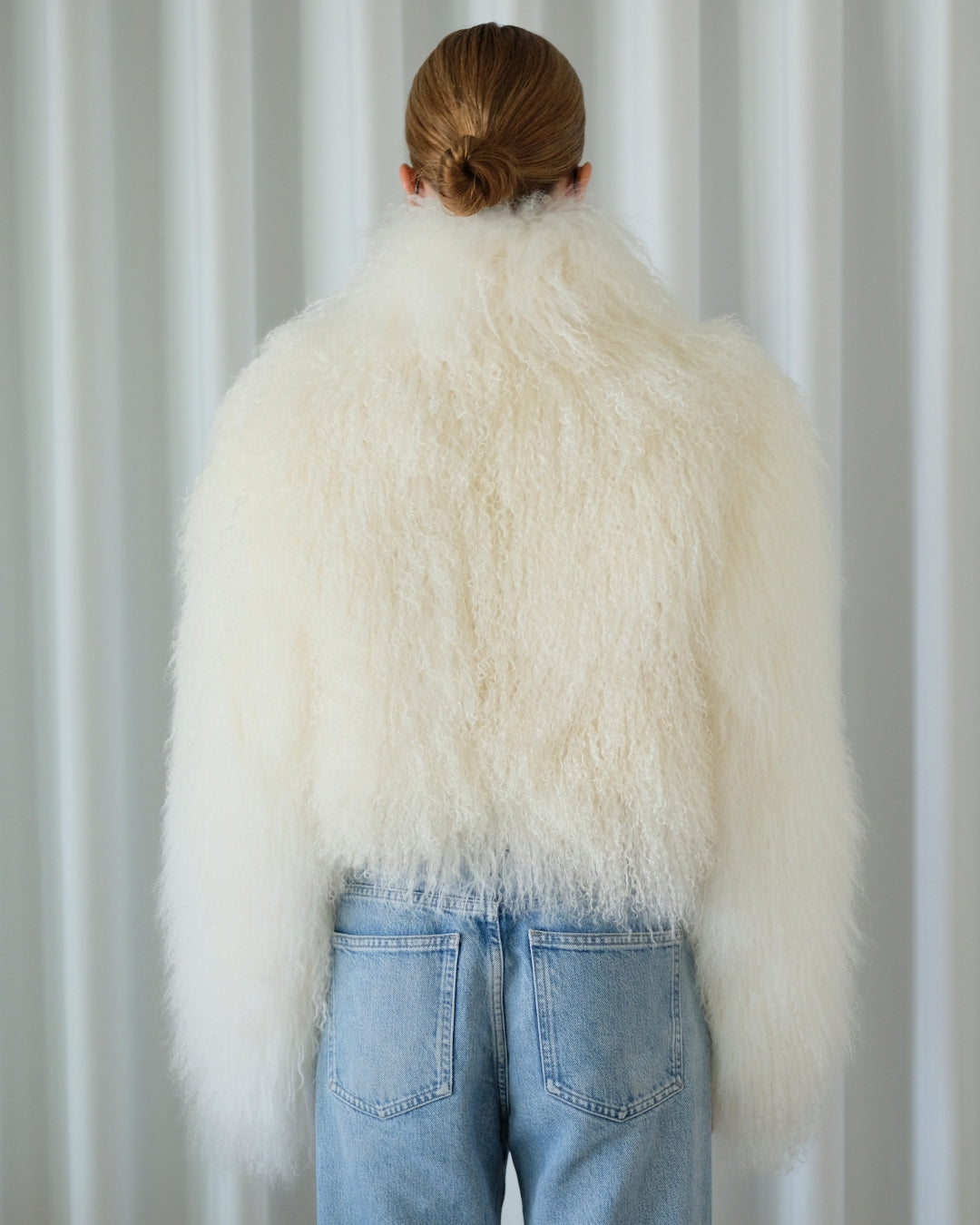 Cropped Off White Coat